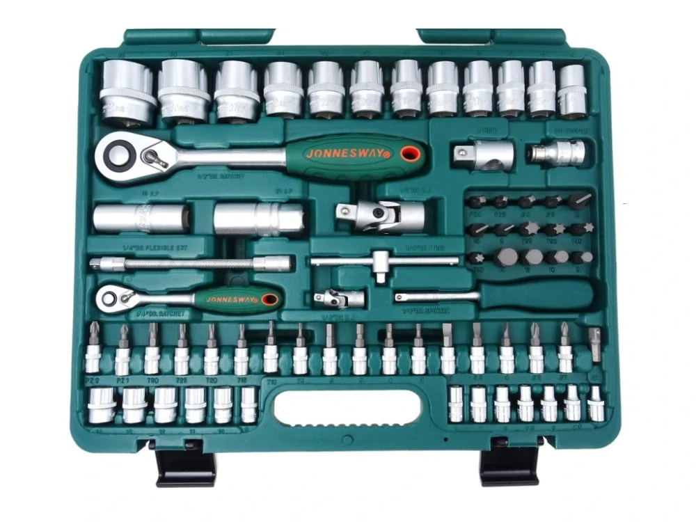JONNESWAY S04H52482S Gola sada 1/4" a 1/2", šestihran, očkoploché klíče, 82 ks