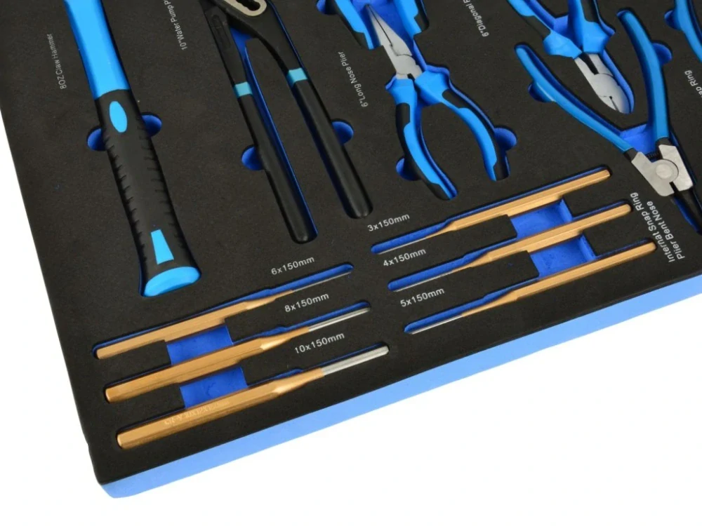 GEKO G10833F Pěnový modul, 52x38 cm - sada kleští s kladivem a úderníky, 16 ks