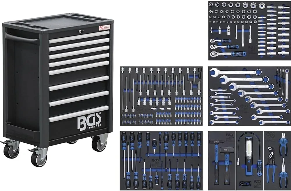 BGS 4113 Dílenský montážní vozík Profi Standard. 8 zásuvek s vybavením 234 díl