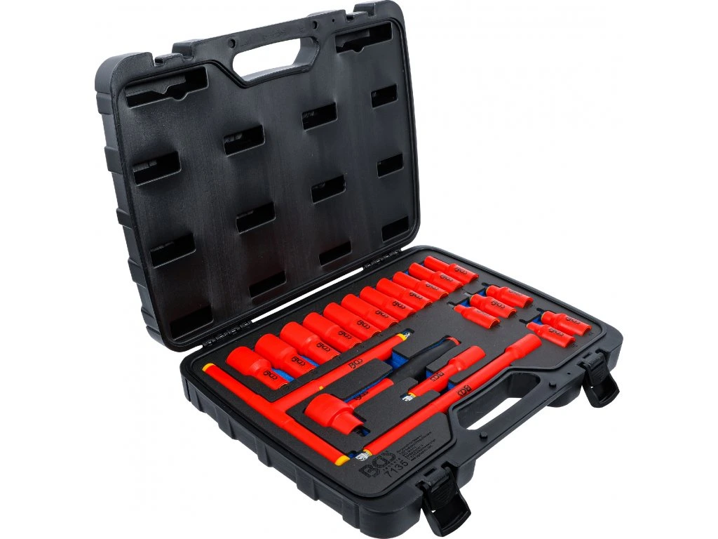 BGS 7135 Nástrčné klíče a hlavice 3/8" VDE pro elektroinstalace (Sada 20 dílů)