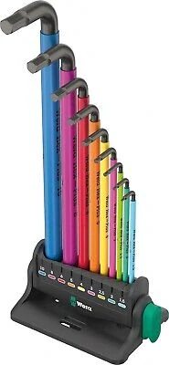 Wera 133165 Zástrčné klíče imbus 950/9 Hex-Plus Multicolour 3, BlackLaser (Sada 9 dílů)
