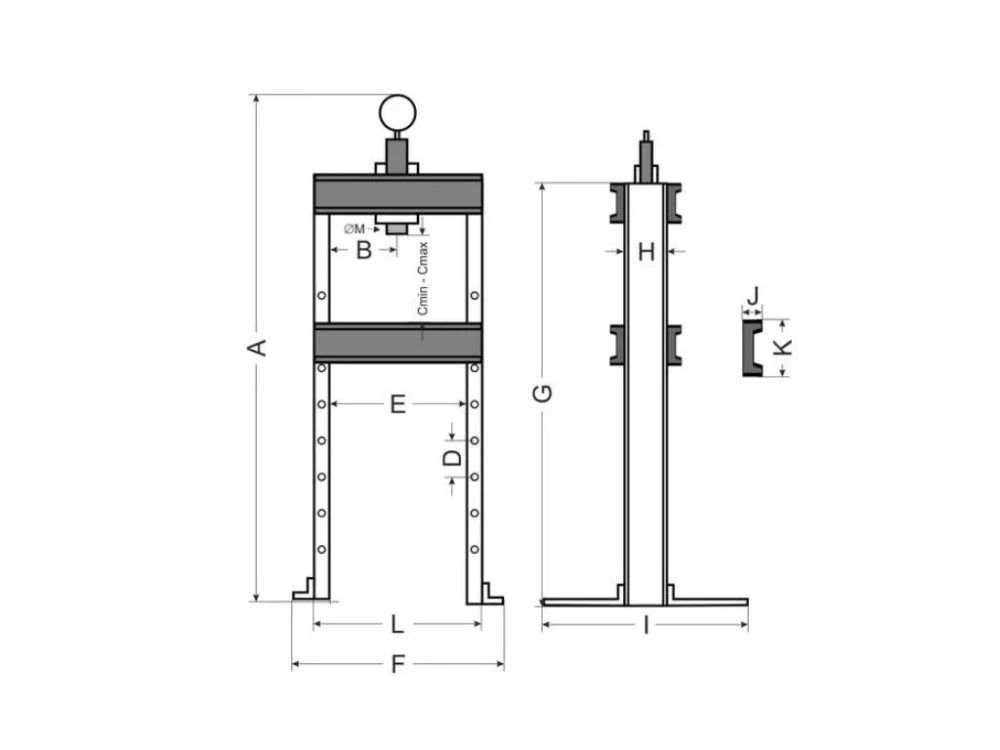 GEKO G02089 Hydraulický dílenský lis 50t