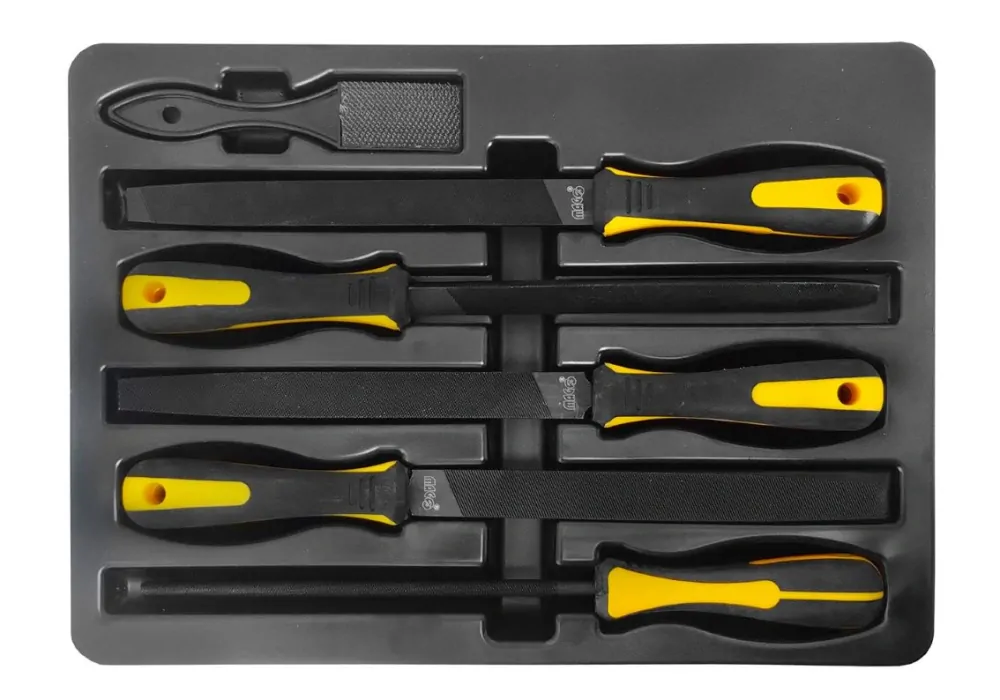 MAGG 080188 Sada pilníků Black Oxide a kartáč - 6 ks