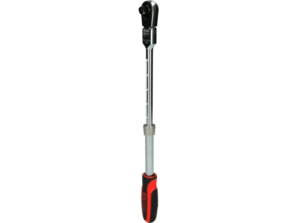KS TOOLS 914.3820 Teleskopická ráčna, kloubová, 3/8", přepínací, SlimPOWER, 258-373 mm