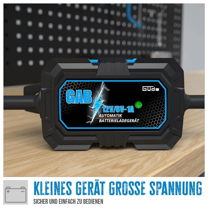 GÜDE GAB 12V/6V-1A AUTOMATICKÁ NABÍJEČKA BATERIÍ - 85144
