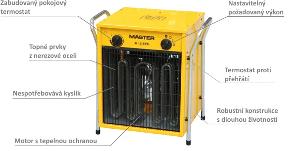 MASTER B 15 EPB Dílenské topidlo elektrické - přímotop, 15 kW, 400V