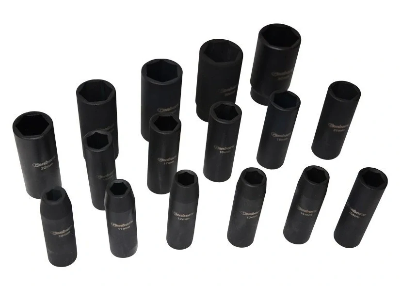 Genborx 8908000008082 Sada průmyslových kovaných - úderových hlavic 1/2", 10-32 mm, 16 ks