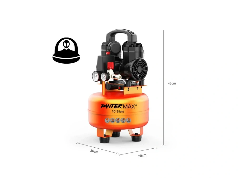 PANTERMAX®AirFlow® 10 SILENT SET 2 tichý bezolejový kompresor + 3-dílná sada příslušenství