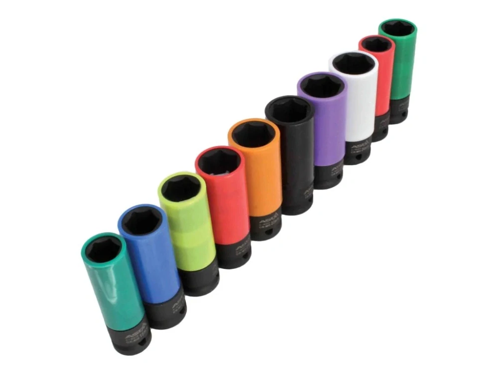 ASTA A-WN1210 Nástrčné hlavice pro rázové utahováky 1/2", 15-24 mm, sada 10 ks