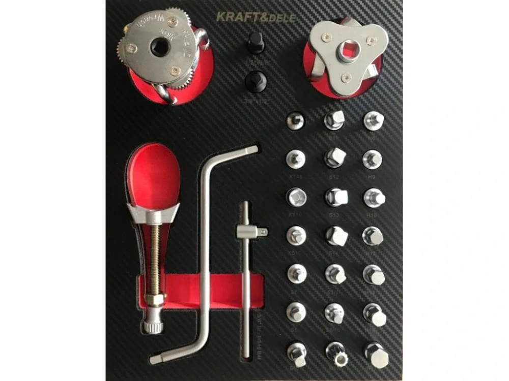 KRAFT&DELE KD1071 Dílenský vozík, vybavený, 12 zásuvek, dřevěná deska, 541 ks nářadí