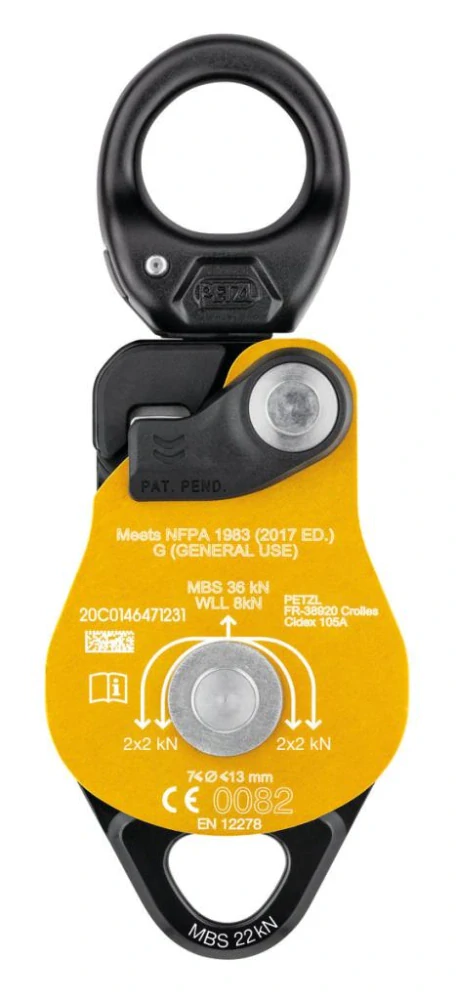 PETZL SPIN L2 dvojitá kladka s otočným závěsem (swivelem)
