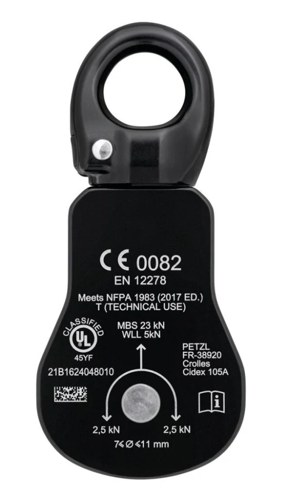 PETZL SPIN S1 jednostranná kladka s otočným závěsem (swivelem)