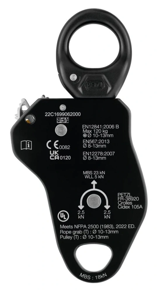 PETZL PRO TRAXION odolná kladka s blokantem a otočným závěsem