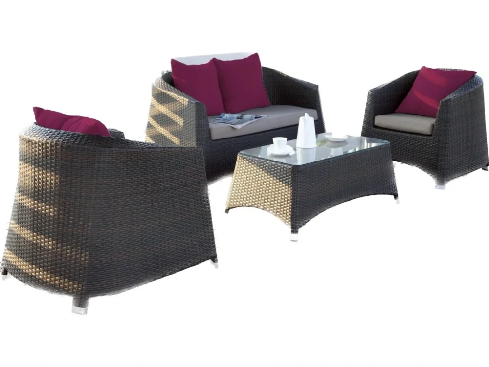 DIMENZA EDINBURGH sestava zahradního ratanového nábytku - hnědá