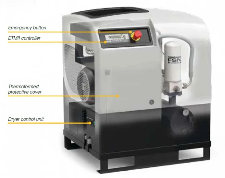 NUAIR ORION 7.5 - 10 ES šroubový kompresor se sušičkou 7,5 kW, 10bar