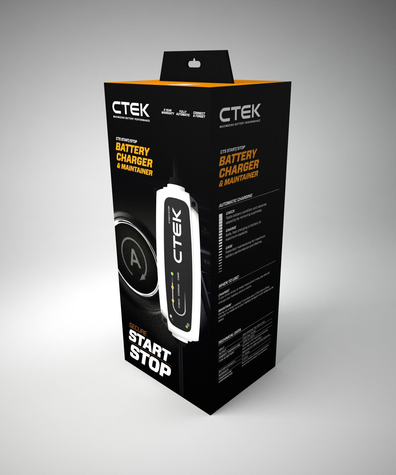 CTEK START-STOP CT 5.0 automatická nabíječka 12V, 3,8A
