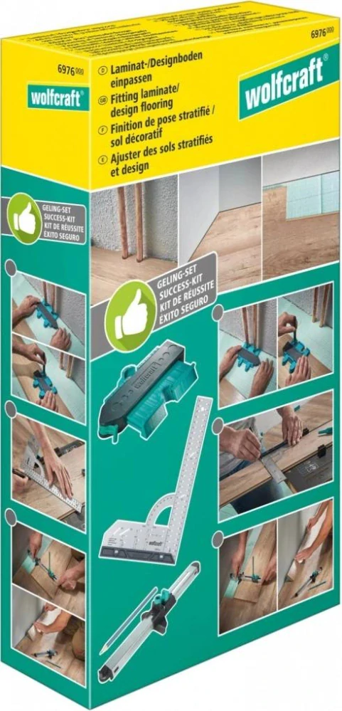 WOLFCRAFT 6976000 sada pro přesnou montáž  – úhelník, obrysová šablona, zalícovávač