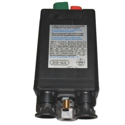 NE-MA tlakový spínač 400V, 3/8" + 1/4", 6,3-10A, 15 bar - 9063152