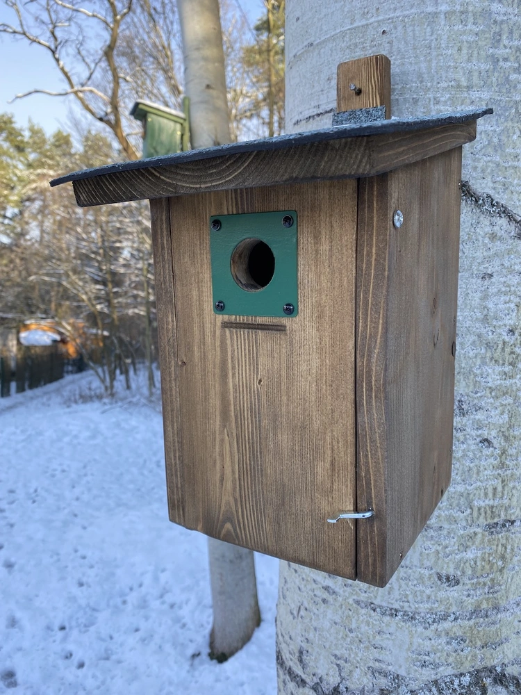 Sýkorník - dřevěná ptačí budka hnědá - PELA01