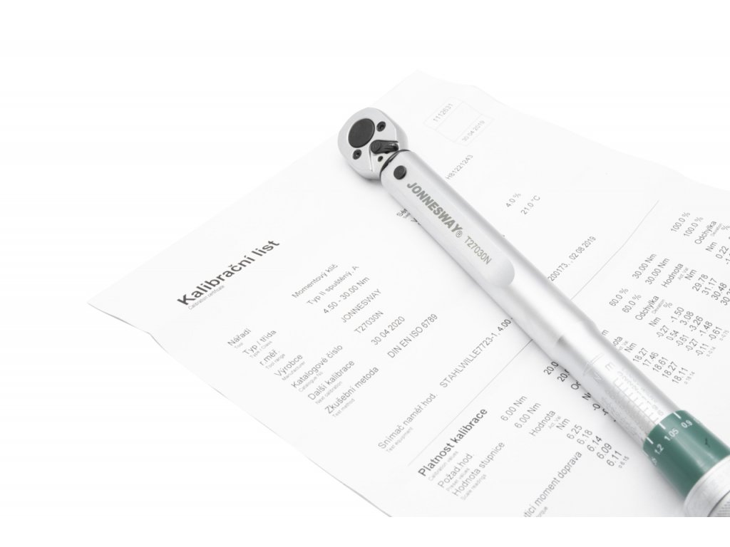 JONNESWAY T27030N Momentový klíč 1/4" 4,5-30Nm, s certifikátem