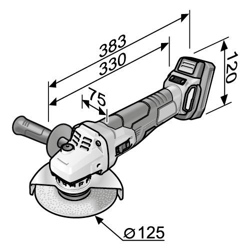 FLEX LBE 125 18.0-EC Set Aku úhlová bruska 125 mm, 2x 5,0Ah - 520861