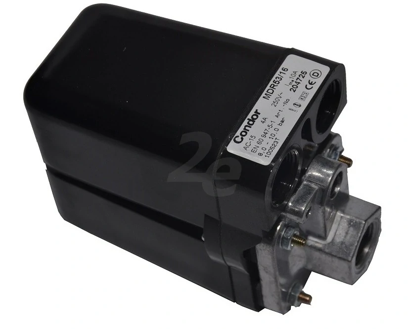 CONDOR MDR 53/16 Tlakový spínač 10A, 1/2", 16bar, 230V (bez odlehčení)