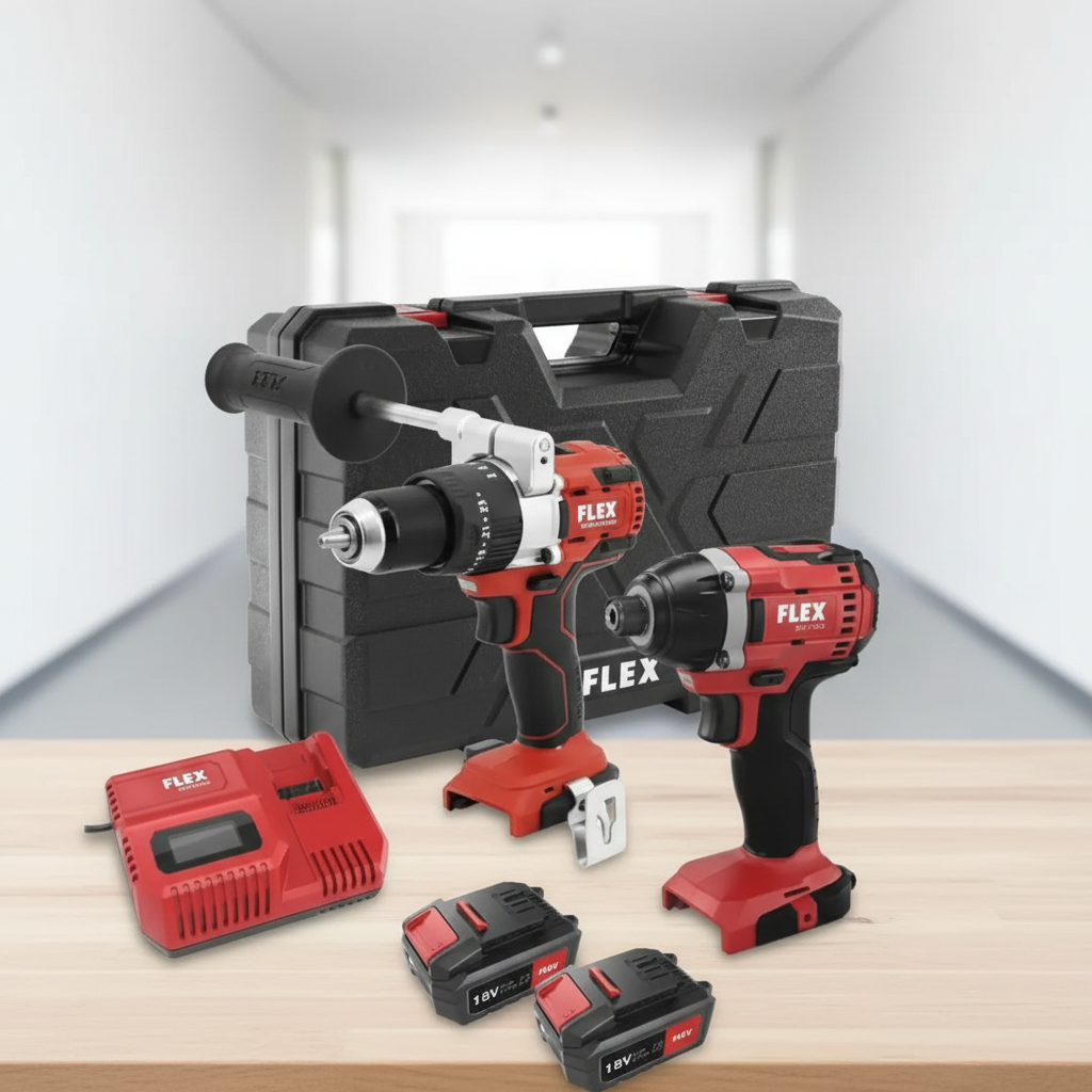 FLEX PD 2G 18.0-EC FS55 aku vrtačka s příklepem + ID 1/4" 18.0-EC aku rázový utahovák 18V + 3x 5,0Ah - 531021