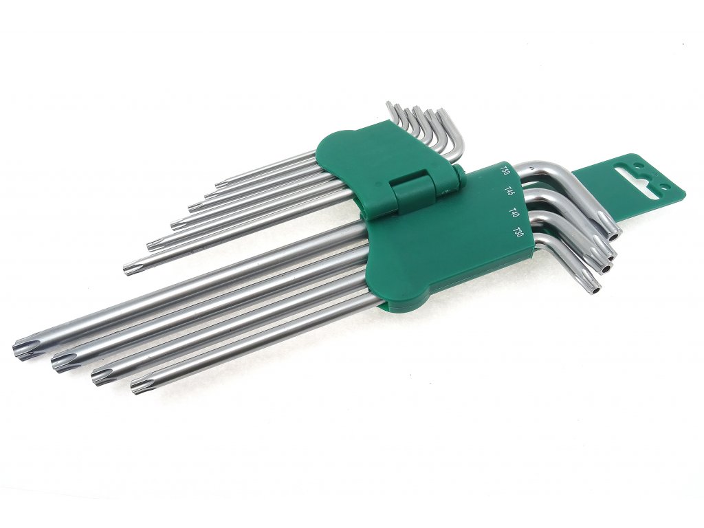 JONNESWAY H08S110S Sada klíčů Torx s otvorem, extra dlouhé, 10 kusů