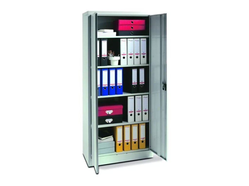 MDtools 20350925 Dílenská skříň kovová 80 x 180 x 41 cm, 5 polic, dvoudílné dveře, uzamykatelná