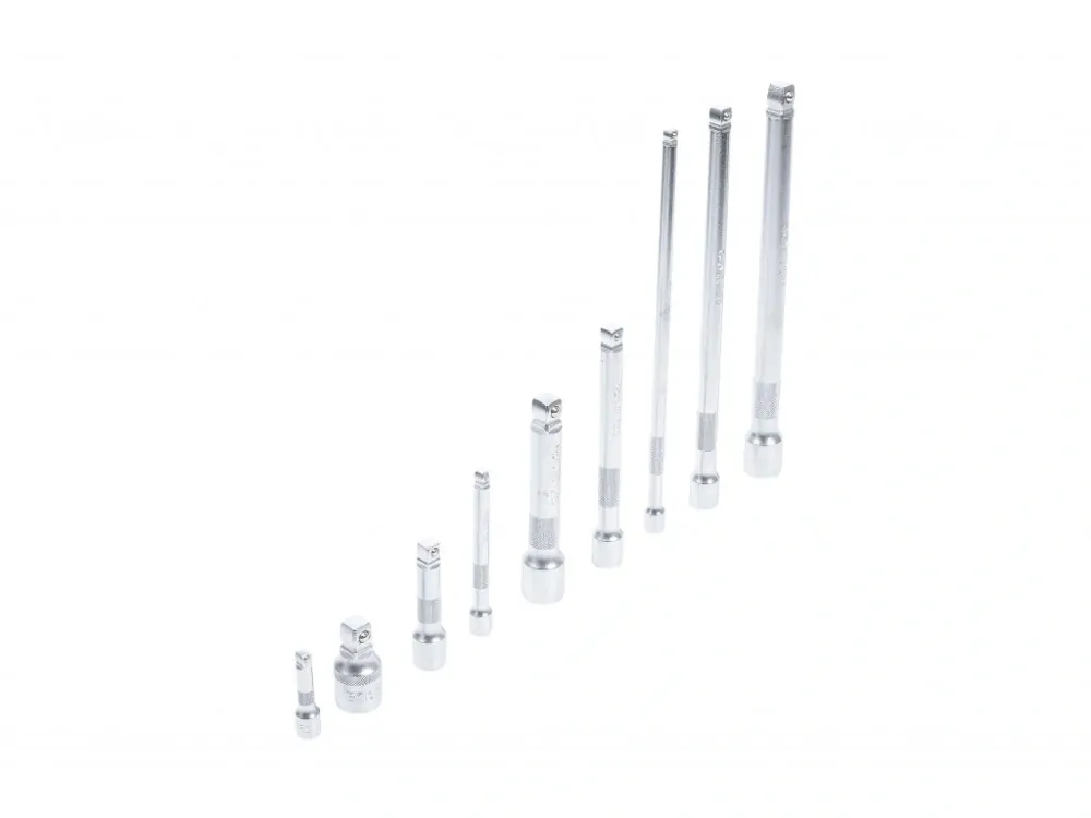 BGS 2253 Prodloužení výkyvná 1/4", 3/8" a 1/2", různé délky, sada 9 kusů