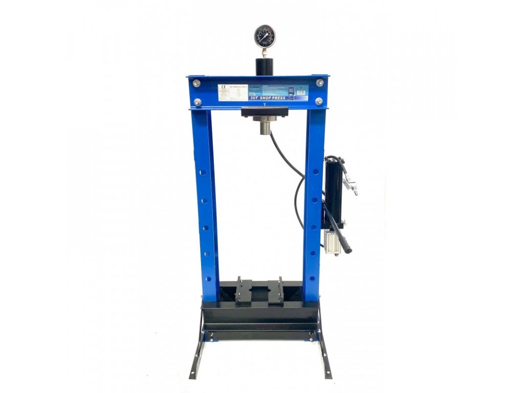 ASTA A-30021 Hydraulicko-pneumatický dílenský lis 30t, s manometrem