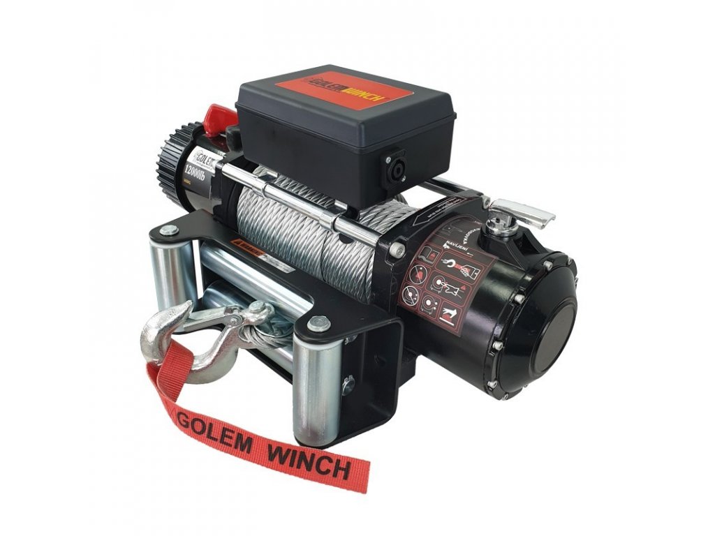 Golemtech Golemwinch 12000 12V, 5,4 t Elektrický naviják, pro větší offroad, odtah