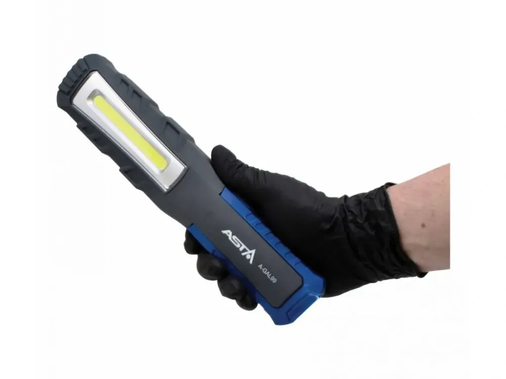 ASTA A-GAL99 Dílenská montážní lampa, COB LED, 800 lm, nabíjecí, s magnety a háčky