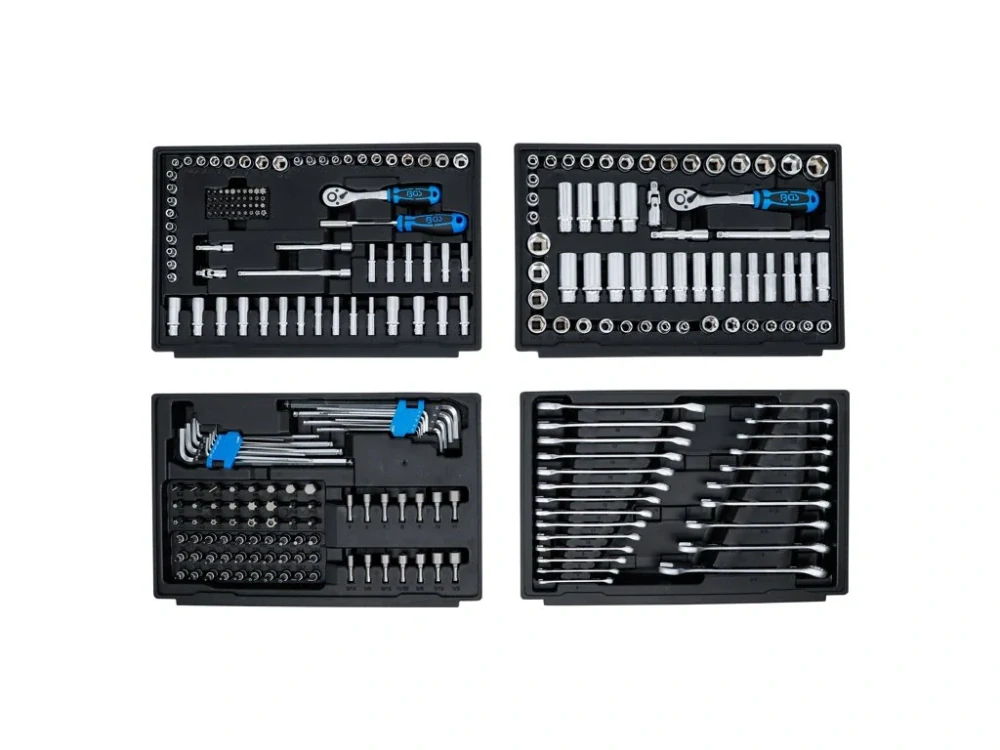 BGS 74000 Gola sada 1/4", 3/8" a 1/2", 6-hranné metrické a palcové hlavice, 300 dílů