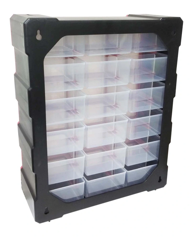 MAGG 120299 Skříňka plastová na šroubky, organizér 18 šuplíků, 470x380x160 mm