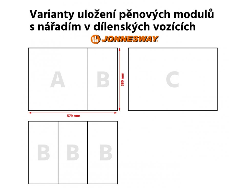 JONNESWAY C-5DW5 Dílenský montážní nářaďový vozík, pět zásuvek