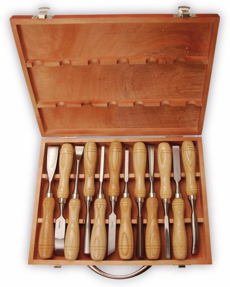 BGS 52712 Řezbářská dláta - sada 12 dílů v dřevěné kazetě