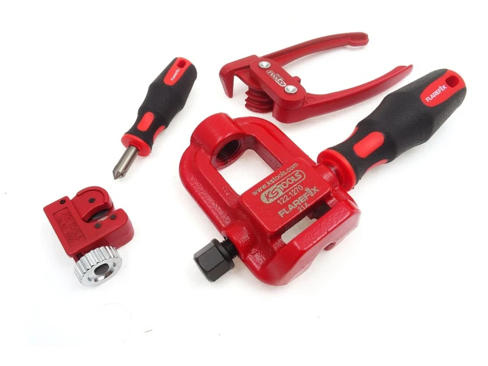 KS TOOLS 122.1290 profesionální pertlovací sada pro úpravu konců brzdových trubek