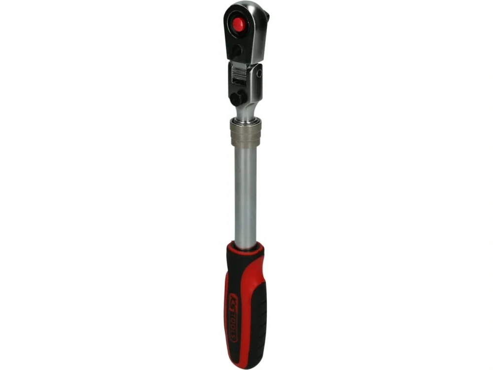 KS TOOLS 914.3820 Teleskopická ráčna, kloubová, 3/8", přepínací, SlimPOWER, 258-373 mm