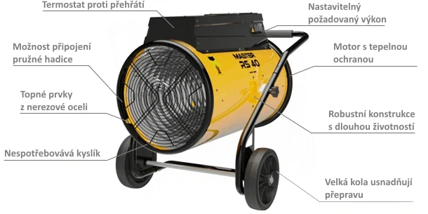 MASTER RS 40 průmyslové elektrické topidlo 13-26-40 kW