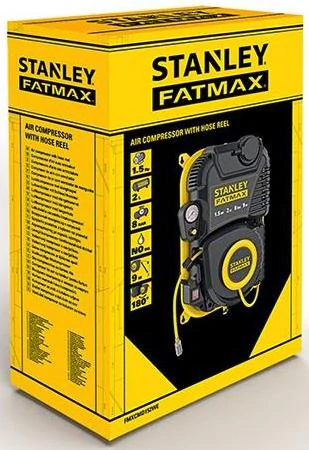 STANLEY WALL TECH PRO bezolejový kompresor + hadice s navíjecím bubnem - FMXCMD152WE