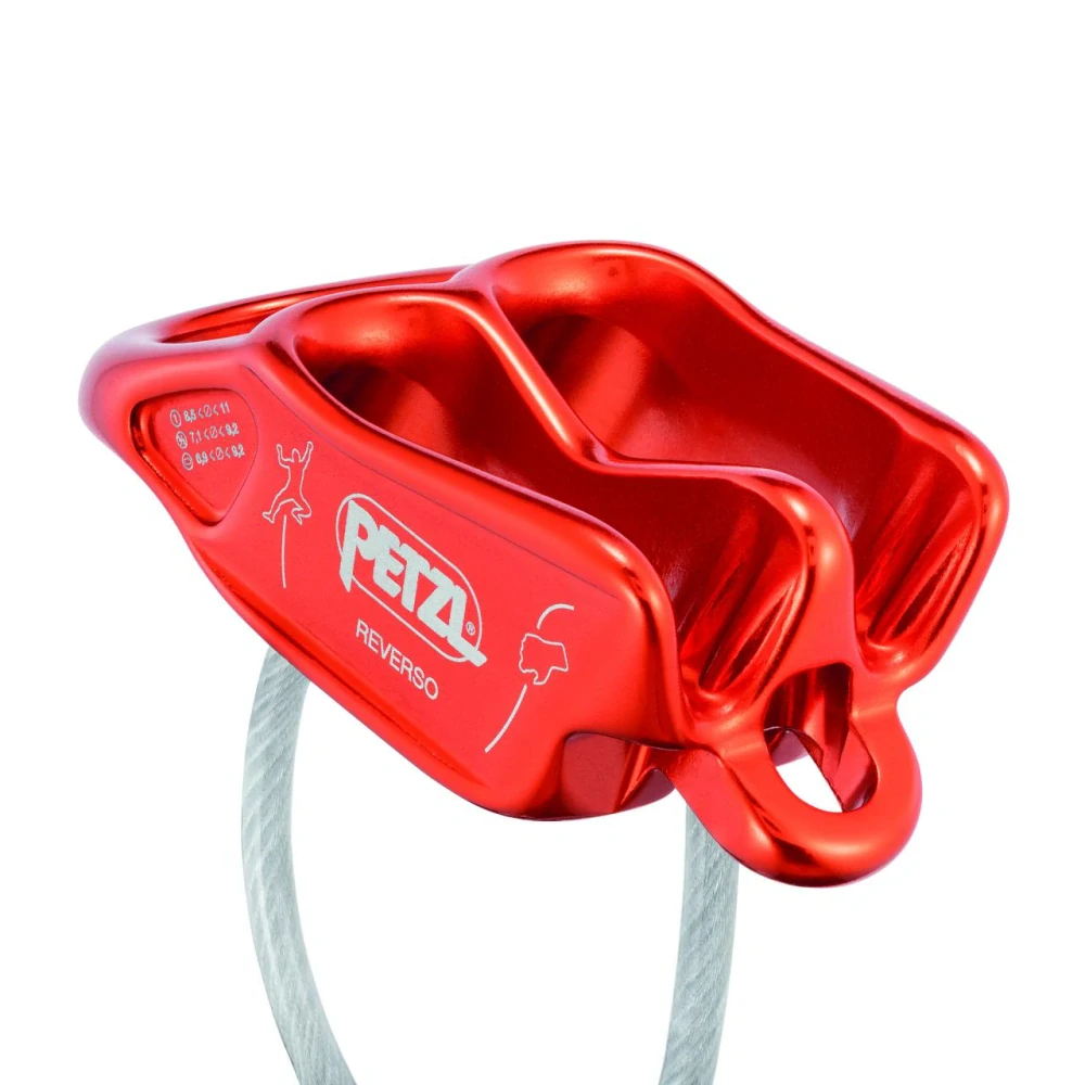 PETZL REVERSO jistící brzda červená