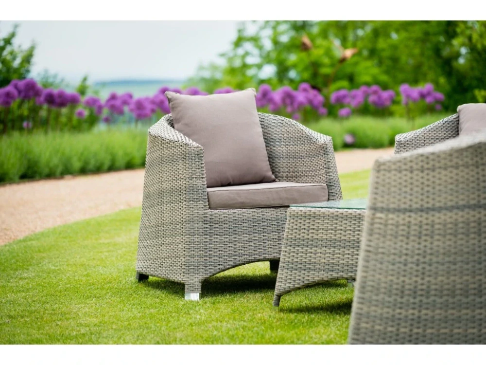 DIMENZA EDINBURGH sestava zahradního ratanového nábytku - šedá