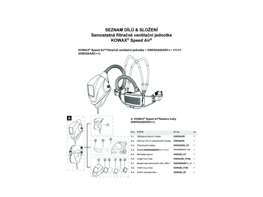 KOWAX Speed Air ARC++ SET 3 Filtroventilační jednotka s kuklou KWXSA820ARC++