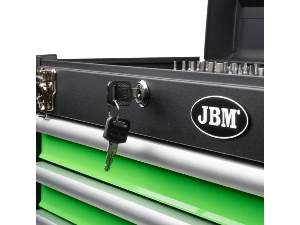 JBM 54261 Box kovový s nářadím 143 kusů, se 3 zásuvkami