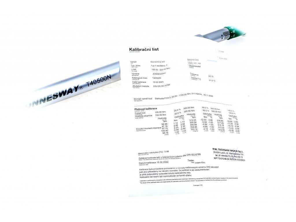 JONNESWAY T40500N Momentový klíč 3/4" 100-500 Nm, oboustranný vlevo-vpravo, certifikát