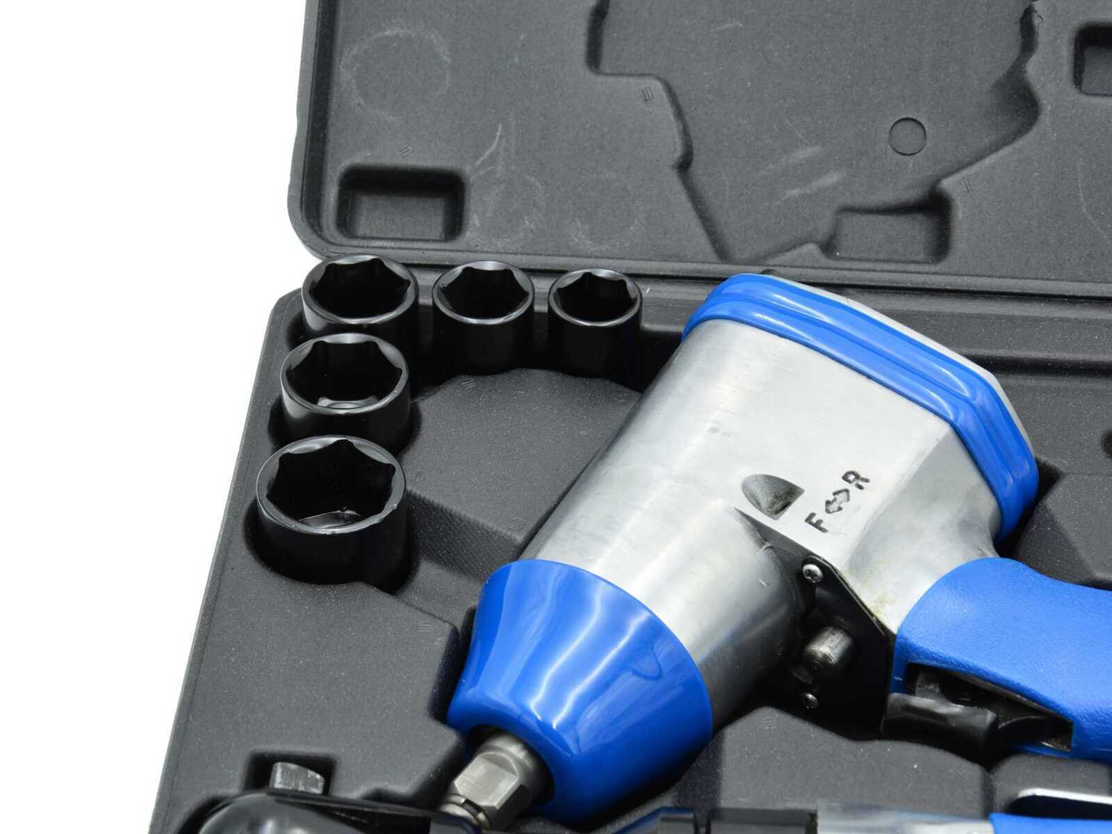 GEKO G03179 Pneumatická sada nářadí, 1/2" ráčna 80Nm, 1/2" rázový utahovák 850Nm, 14ks