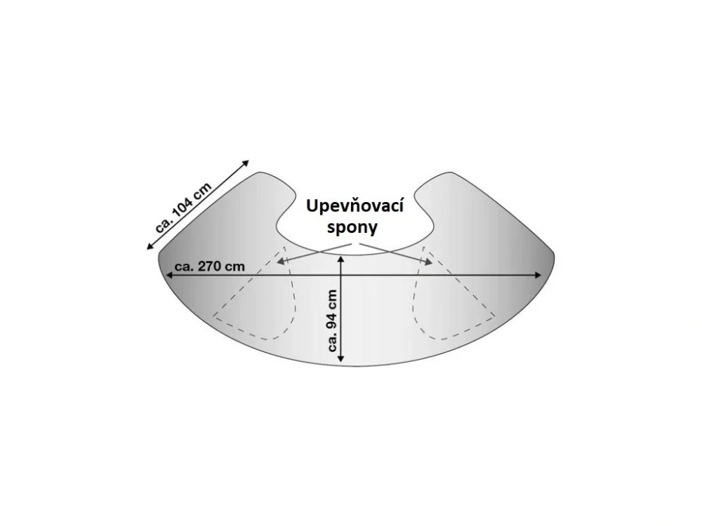 APA 16184 Plachta na čelní a boční okna 270 x 94 cm, s magnety