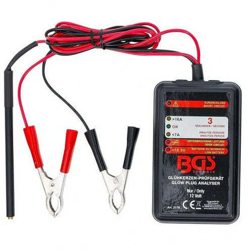 BGS 2178 Tester - zkoušečka žhavicích svíček diesel 12 V, bez demontáže, LED indikace