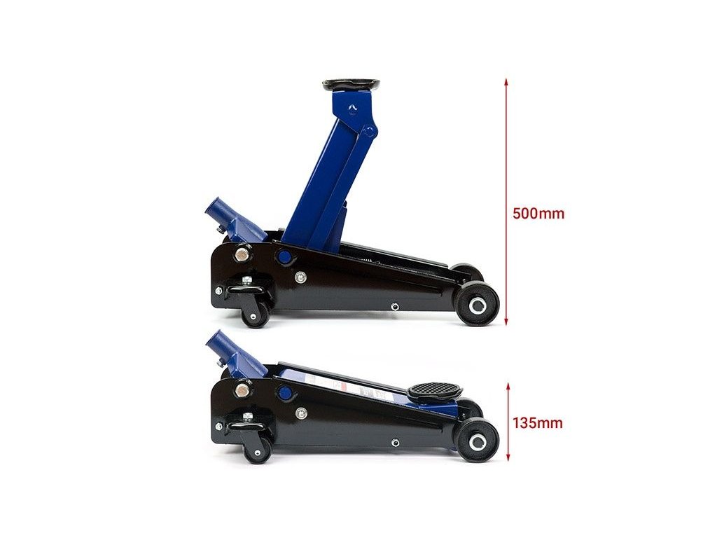 RIPPER M80238 Hydraulický zvedák 3,5 t, pojízdný, rozsah zdvihu 135-500 mm
